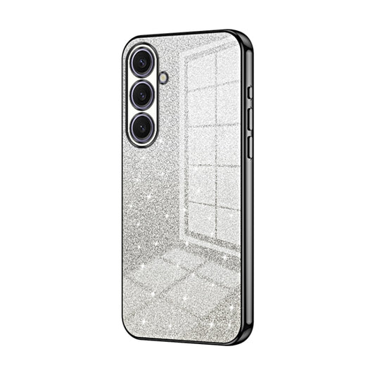 For Samsung Galaxy S25+ 5G Gradient Glitter Powder Electroplated Phone Case(Black) - Galaxy S25+ 5G Cases by PMC Jewellery | Online Shopping South Africa | PMC Jewellery | Buy Now Pay Later Mobicred