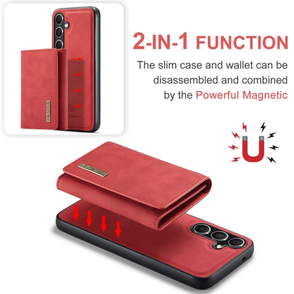 For Samsung Galaxy S24 FE 5G DG.MING M1 Series 3-Fold Multi Card Wallet + Magnetic Phone Case(Red) - Galaxy S24 FE 5G Cases by DG.MING | Online Shopping South Africa | PMC Jewellery | Buy Now Pay Later Mobicred