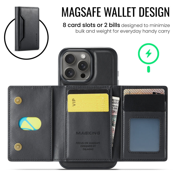 For iPhone 16 Pro Max DG.MING MAGKING-K2 Series MagSafe RFID Card Bag Detachable Phone Case(Black) - iPhone 16 Pro Max Cases by DG.MING | Online Shopping South Africa | PMC Jewellery | Buy Now Pay Later Mobicred