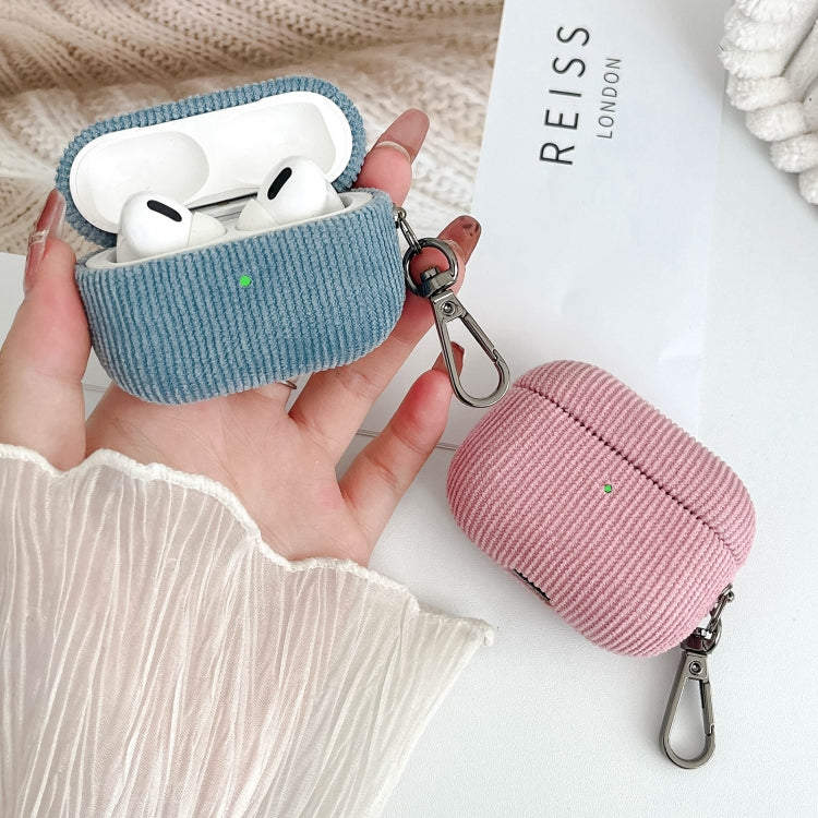 For AirPods Pro 2 Corduroy Cloth Pattern Earphone Protective Case(Pink) - For AirPods Pro 2 by PMC Jewellery | Online Shopping South Africa | PMC Jewellery | Buy Now Pay Later Mobicred