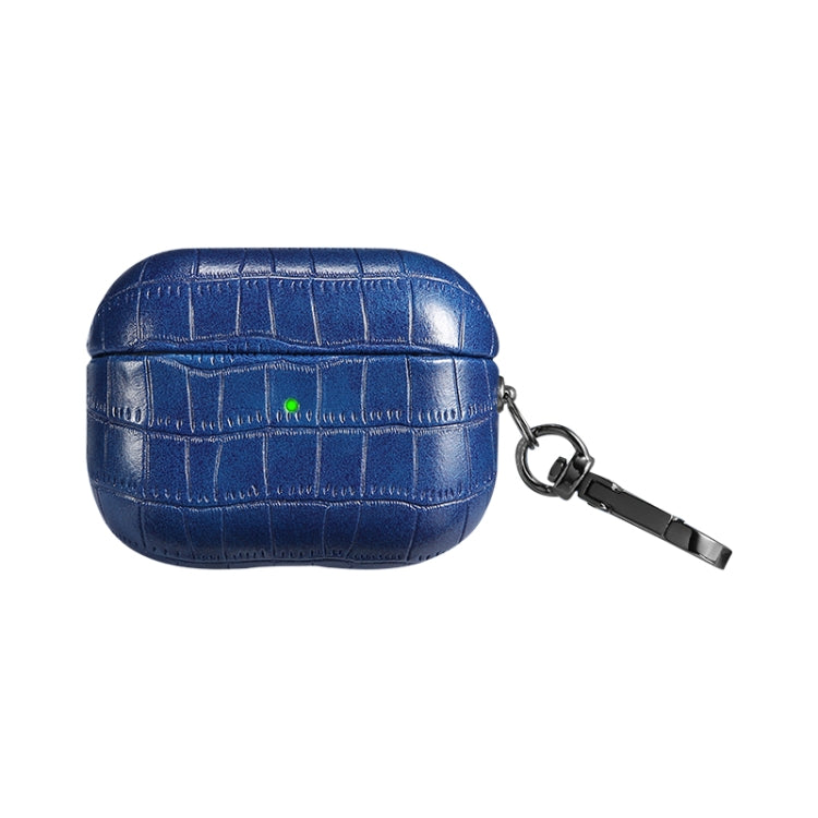 For AirPods 4 Crocodile Texture Earphone Protective Case(Royal Blue) - For AirPods 4 by PMC Jewellery | Online Shopping South Africa | PMC Jewellery | Buy Now Pay Later Mobicred