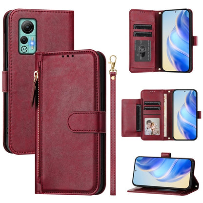 For Ulefone Note 14 Multi-Card Slots Zipper Wallet Leather Phone Case(Dark Red) - Ulefone Cases by PMC Jewellery | Online Shopping South Africa | PMC Jewellery | Buy Now Pay Later Mobicred