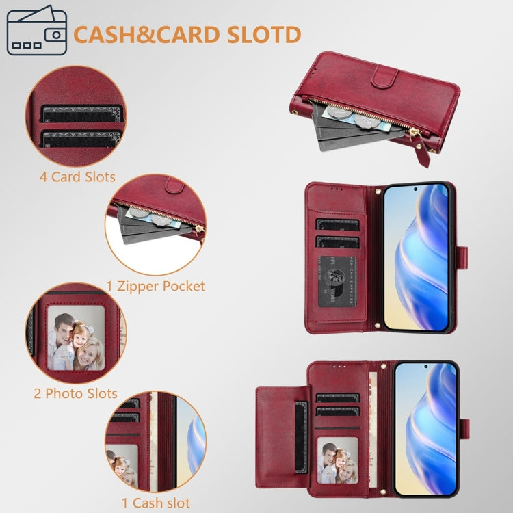 For Ulefone Note 17 Pro Multi-Card Slots Zipper Wallet Leather Phone Case(Dark Red) - Ulefone Cases by PMC Jewellery | Online Shopping South Africa | PMC Jewellery | Buy Now Pay Later Mobicred