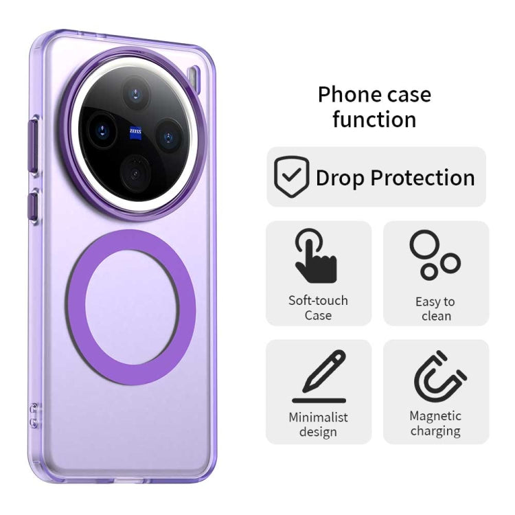 For vivo X200 Pro mini Candy Magsafe PC Hybrid TPU Phone Case(Purple) - X200 Pro mini Cases by PMC Jewellery | Online Shopping South Africa | PMC Jewellery | Buy Now Pay Later Mobicred