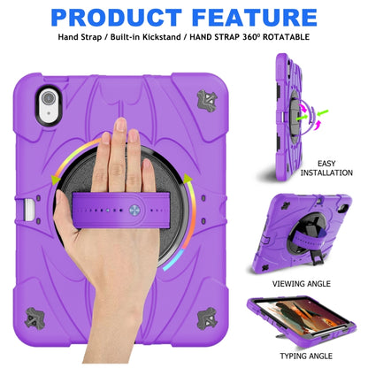 For iPad Air 11 2024 / 10.9 2022 Bat Hand Grip Turntable Stand Tablet Case(Purple Black) - iPad Air 11 2024 Cases by PMC Jewellery | Online Shopping South Africa | PMC Jewellery | Buy Now Pay Later Mobicred