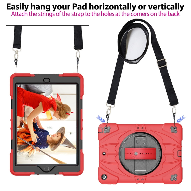 For iPad 9.7 2018 / 2017 / Air 2 Bat Hand Grip Turntable Stand Tablet Case(Red Black) - iPad 9.7 (2018) & (2017) Cases by PMC Jewellery | Online Shopping South Africa | PMC Jewellery | Buy Now Pay Later Mobicred