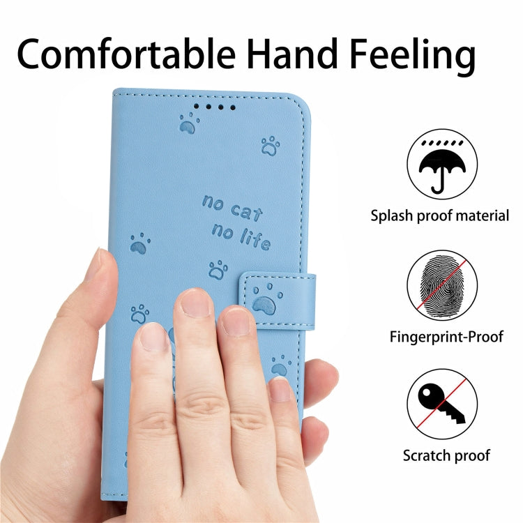 For Samsung Galaxy S25 Ultra 5G Embossed Kitten Phone Leather Case with Lanyard(Blue) - Galaxy S25 Ultra 5G Cases by PMC TechLife | Online Shopping South Africa | PMC TechLife | Buy Now Pay Later Mobicred