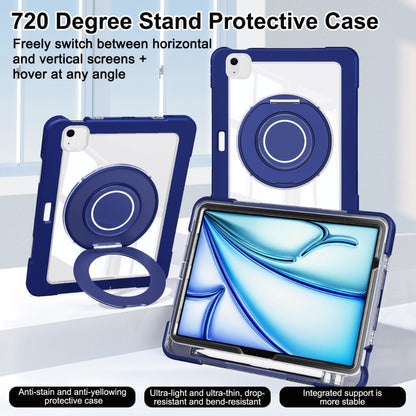 For iPad Air 11 2025 / 2024 / 10.9 2022 Crystal Armor PC Hybrid TPU Tablet Case with Pen Slot(Dark Blue) - iPad Air 11 2025 / 2024 Cases by PMC Jewellery | Online Shopping South Africa | PMC Jewellery | Buy Now Pay Later Mobicred