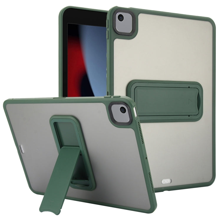 For iPad 10.2 2021 / 2020 / 2019 Skin Feel Holder PC Hybrid TPU Tablet Case(Dark Green) - iPad 10.2 Cases by PMC Jewellery | Online Shopping South Africa | PMC Jewellery | Buy Now Pay Later Mobicred