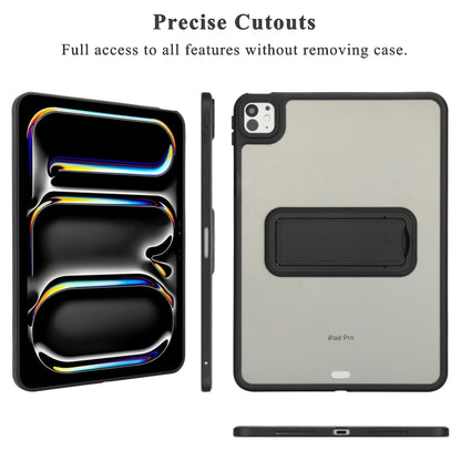 For iPad mini 5 / 4 7.9 inch Skin Feel Holder PC Hybrid TPU Tablet Case(Black) - iPad mini (2019) / mini 5 Cases by PMC Jewellery | Online Shopping South Africa | PMC Jewellery | Buy Now Pay Later Mobicred