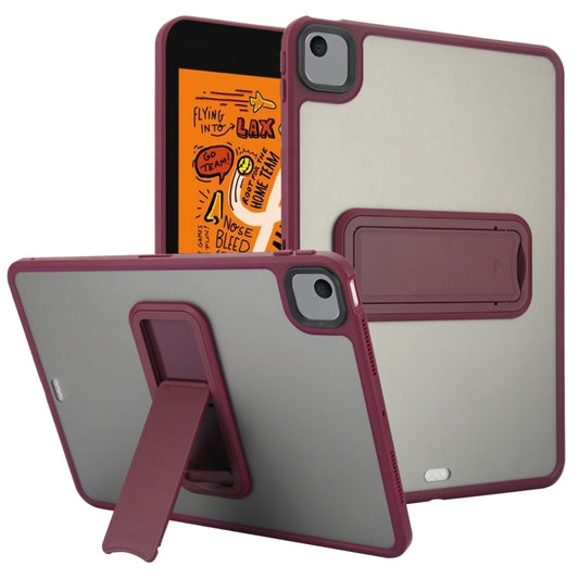 For iPad mini 5 / 4 7.9 inch Skin Feel Holder PC Hybrid TPU Tablet Case(Wine Red) - iPad mini (2019) / mini 5 Cases by PMC Jewellery | Online Shopping South Africa | PMC Jewellery | Buy Now Pay Later Mobicred