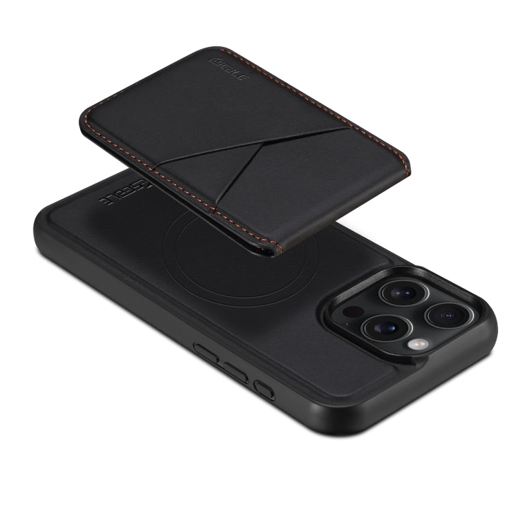 For iPhone 16 ESEBLE E3 Plain Texture Card Slots MagSafe RFID Leather Case(Black) - iPhone 16 Cases by ESEBLE | Online Shopping South Africa | PMC Jewellery | Buy Now Pay Later Mobicred