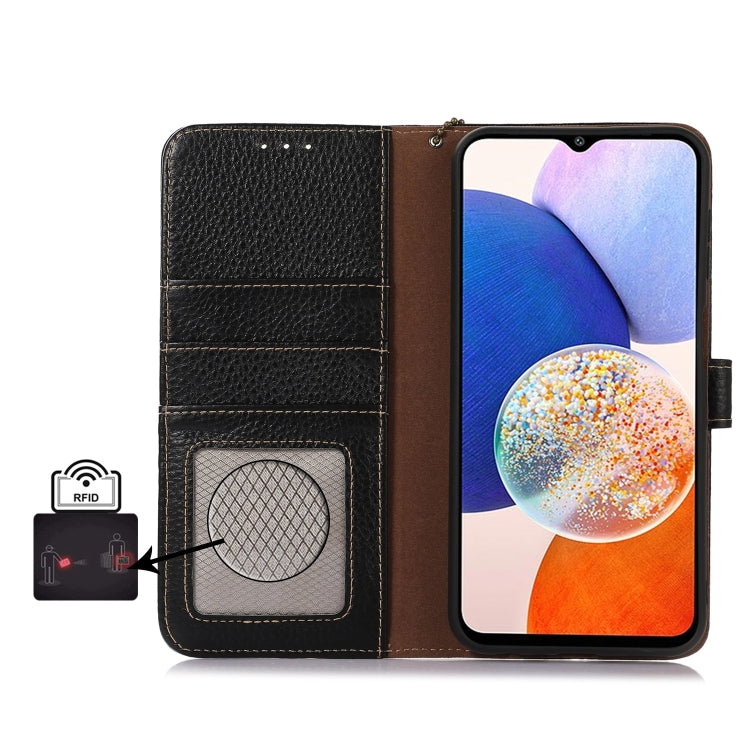 For Honor Play 60 Plus Genuine Leather Litchi Texture RFID Leather Phone Case(Black) - free shipping - PMC TechLife - Order now!