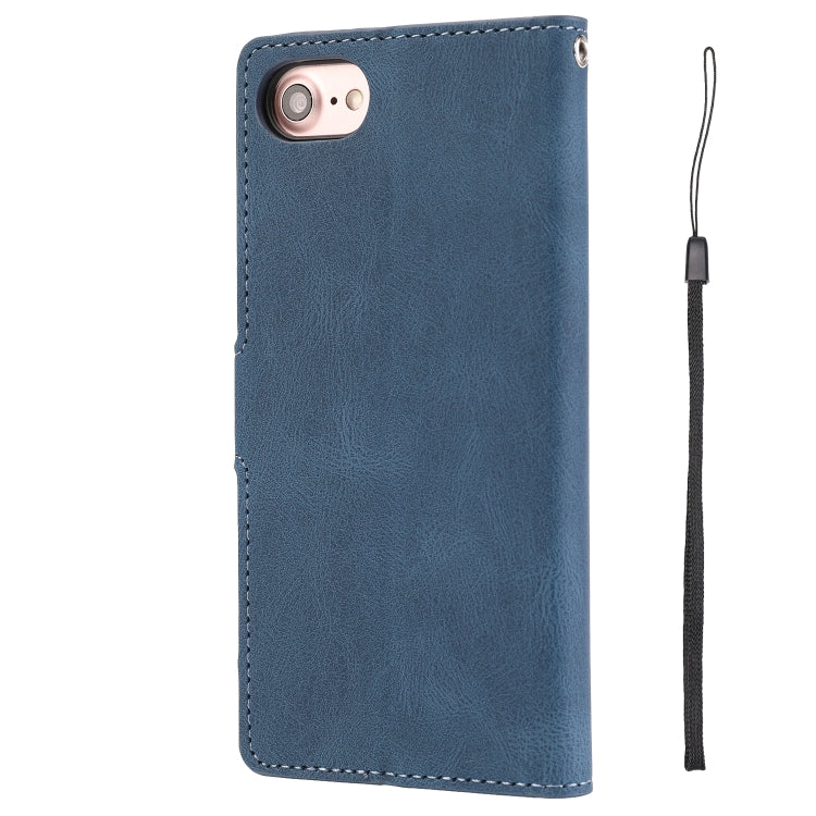 For iPhone 16e Fantasy Skin-feel Calfskin Texture Leather Phone Case(Blue) - iPhone 16e Cases by PMC TechLife | Online Shopping South Africa | PMC TechLife | Buy Now Pay Later Mobicred