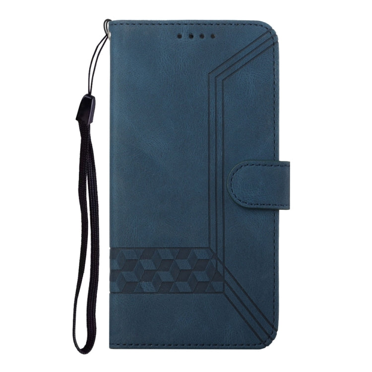 For Samsung Galaxy S25+ 5G Cubic Skin Feel Flip Leather Phone Case(Blue) - Galaxy S25+ 5G Cases by PMC Jewellery | Online Shopping South Africa | PMC Jewellery | Buy Now Pay Later Mobicred