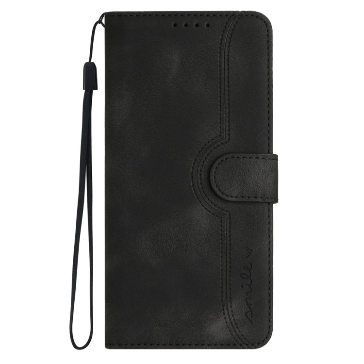 For Samsung Galaxy S25+ 5G Heart Pattern Skin Feel Leather Phone Case(Black) - Galaxy S25+ 5G Cases by PMC Jewellery | Online Shopping South Africa | PMC Jewellery | Buy Now Pay Later Mobicred