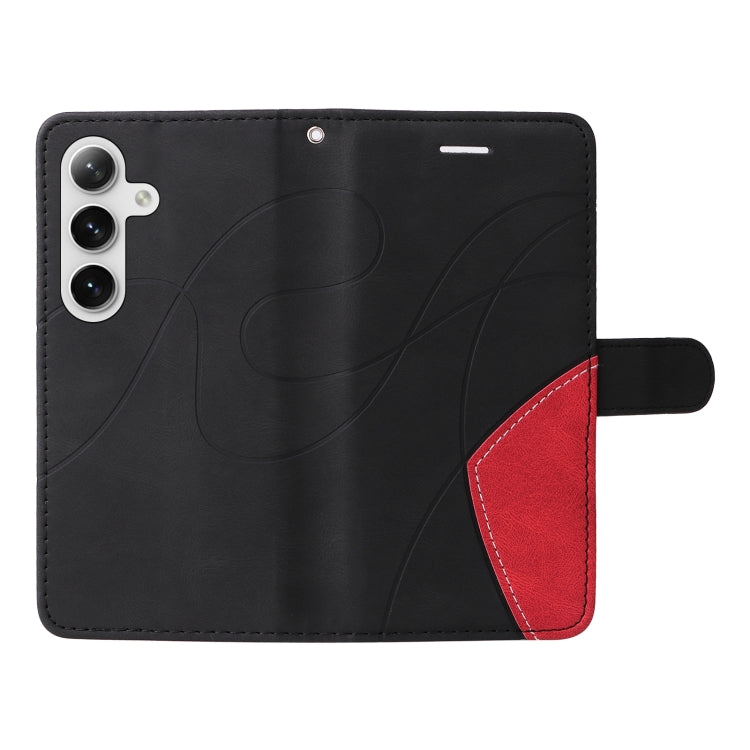 For Samsung Galaxy S25 / S24 5G Dual-color Splicing Flip Leather Phone Case(Black) - Galaxy S25 5G Cases by PMC Jewellery | Online Shopping South Africa | PMC Jewellery | Buy Now Pay Later Mobicred