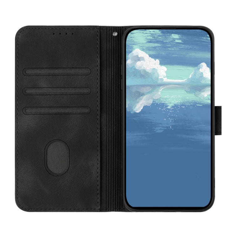 For Samsung Galaxy S25+ 5G Line Pattern Skin Feel Leather Phone Case(Black) - Galaxy S25+ 5G Cases by PMC Jewellery | Online Shopping South Africa | PMC Jewellery | Buy Now Pay Later Mobicred