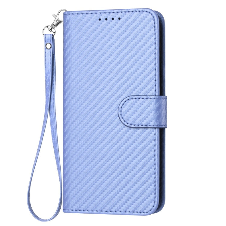 For Samsung Galaxy S25 5G YX0070 Carbon Fiber Buckle Leather Phone Case with Lanyard(Light Purple) - Galaxy S25 5G Cases by PMC Jewellery | Online Shopping South Africa | PMC Jewellery | Buy Now Pay Later Mobicred