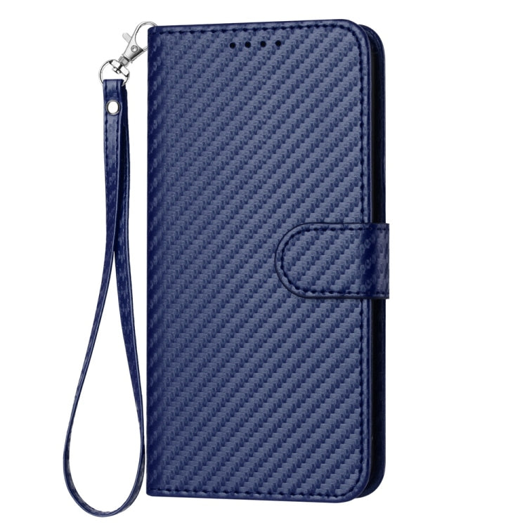 For Samsung Galaxy S25 Ultra 5G YX0070 Carbon Fiber Buckle Leather Phone Case with Lanyard(Royal Blue) - Galaxy S25 Ultra 5G Cases by PMC Jewellery | Online Shopping South Africa | PMC Jewellery | Buy Now Pay Later Mobicred