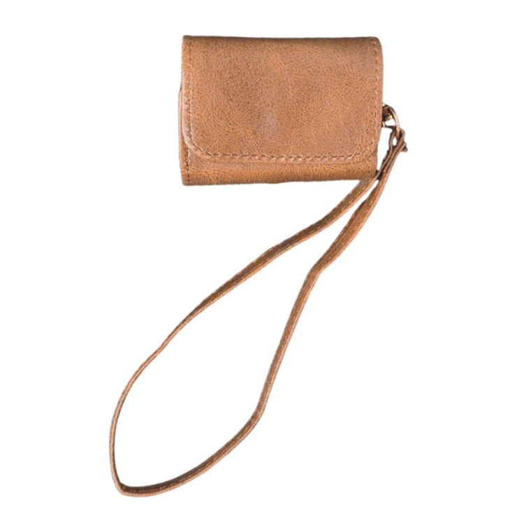 For AirPods Pro 2 Cowhide Texture PU Headset Shockproof Case(Coffee) - For AirPods Pro 2 by PMC Jewellery | Online Shopping South Africa | PMC Jewellery | Buy Now Pay Later Mobicred