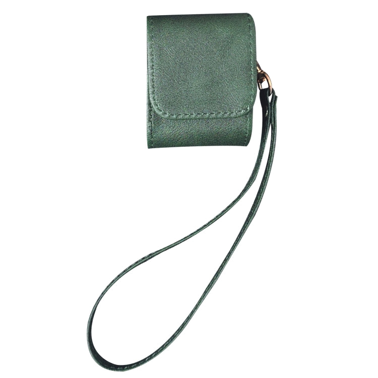 For AirPods 1 / 2 Cowhide Texture PU Headset Shockproof Case(Green) - For AirPods 1/2 by PMC Jewellery | Online Shopping South Africa | PMC Jewellery | Buy Now Pay Later Mobicred