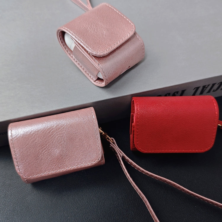 For AirPods 3 Cowhide Texture PU Headset Shockproof Case(Grey) - For AirPods 3 by PMC Jewellery | Online Shopping South Africa | PMC Jewellery | Buy Now Pay Later Mobicred