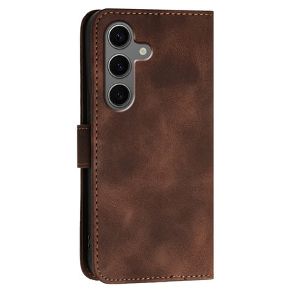 For Samsung Galaxy S25+ 5G YX0080 Grid Butterfly Embossed Pattern Flip Leather Phone Case with Lanyard(Coffee) - Galaxy S25+ 5G Cases by PMC Jewellery | Online Shopping South Africa | PMC Jewellery | Buy Now Pay Later Mobicred