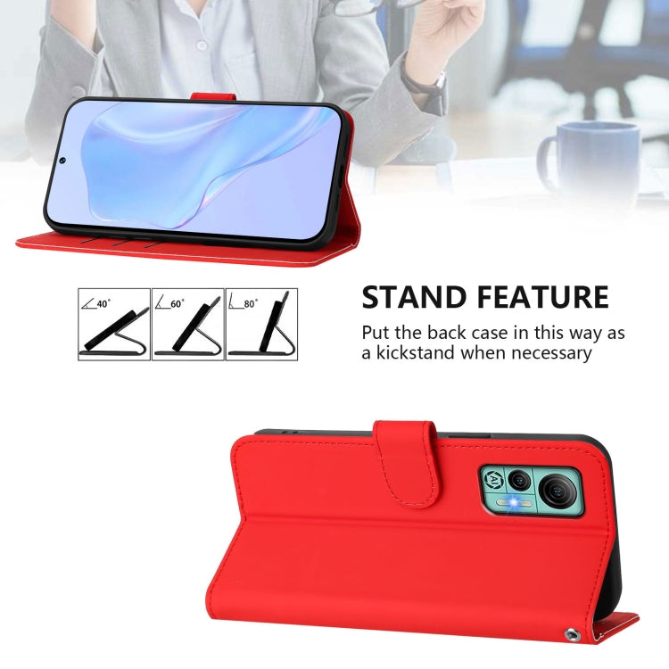 For Ulefone Note 14 Skin Feel Solid Color Leather Phone Case with Lanyard(Red) - Ulefone Cases by PMC Jewellery | Online Shopping South Africa | PMC Jewellery | Buy Now Pay Later Mobicred