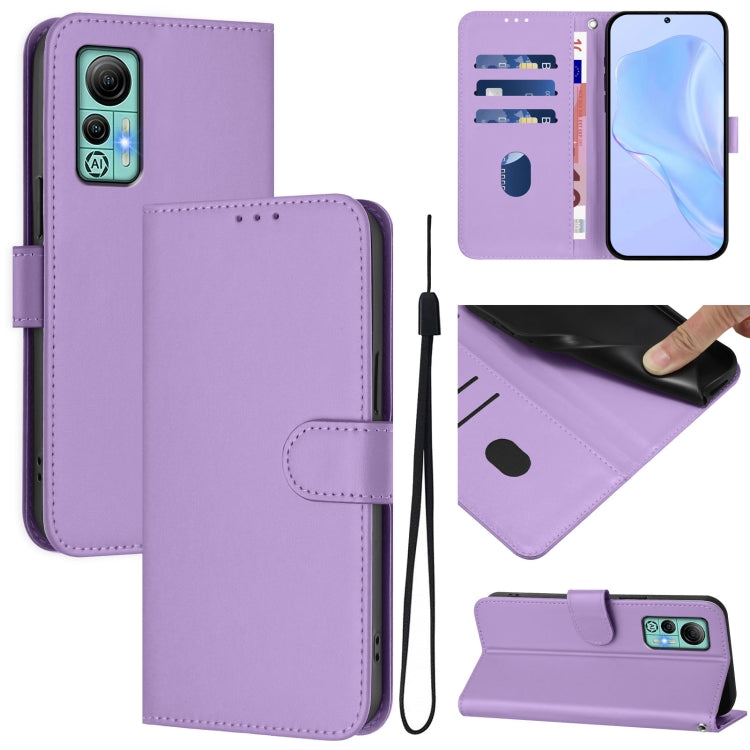 For Ulefone Note 14 Skin Feel Solid Color Leather Phone Case with Lanyard(Lavender Purple) - Ulefone Cases by PMC Jewellery | Online Shopping South Africa | PMC Jewellery | Buy Now Pay Later Mobicred