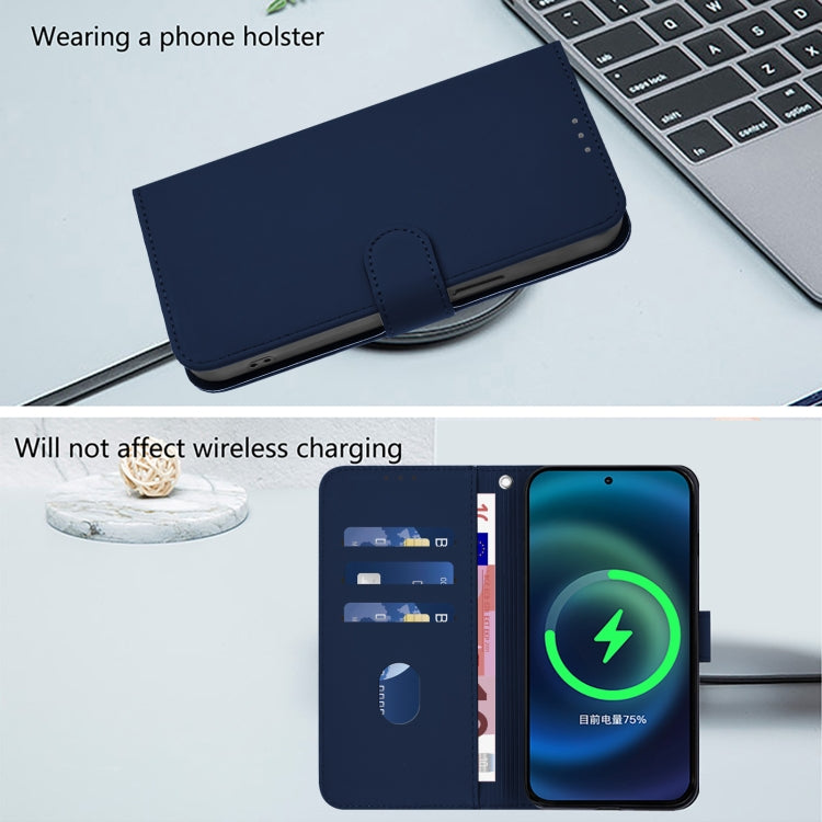 For Ulefone Note 14 Skin Feel Solid Color Leather Phone Case with Lanyard(Navy Blue) - Ulefone Cases by PMC Jewellery | Online Shopping South Africa | PMC Jewellery | Buy Now Pay Later Mobicred