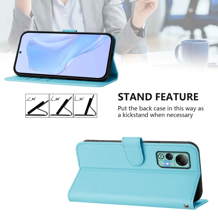 For Ulefone Note 14 Skin Feel Solid Color Leather Phone Case with Lanyard(Sky Blue) - Ulefone Cases by PMC Jewellery | Online Shopping South Africa | PMC Jewellery | Buy Now Pay Later Mobicred