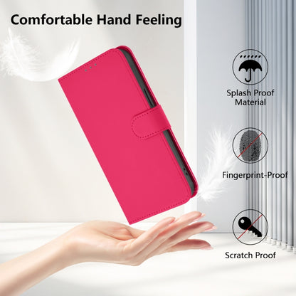 For Ulefone Note 14 Skin Feel Solid Color Leather Phone Case with Lanyard(Rose Red) - Ulefone Cases by PMC Jewellery | Online Shopping South Africa | PMC Jewellery | Buy Now Pay Later Mobicred