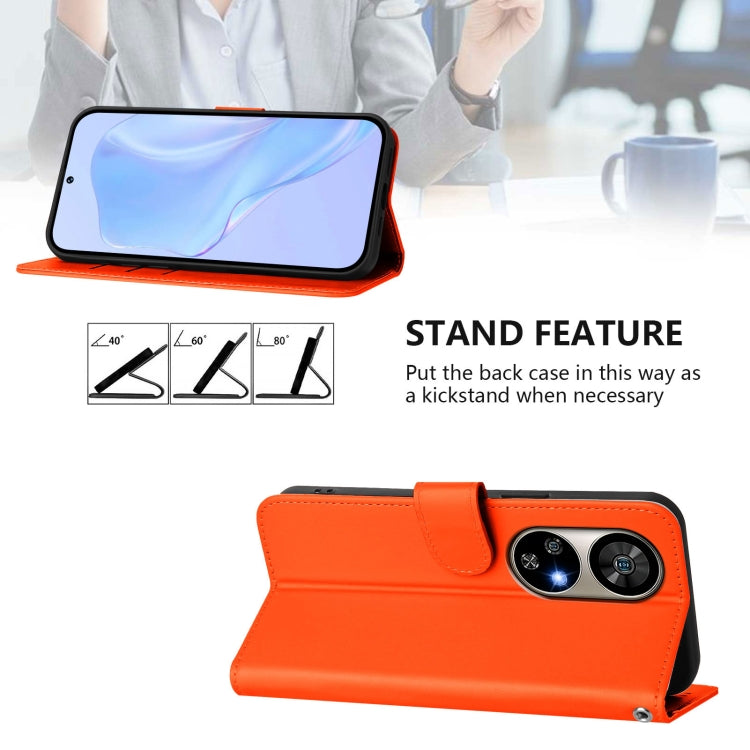 For Ulefone Note 17 Pro Skin Feel Solid Color Leather Phone Case with Lanyard(Orange) - Ulefone Cases by PMC Jewellery | Online Shopping South Africa | PMC Jewellery | Buy Now Pay Later Mobicred