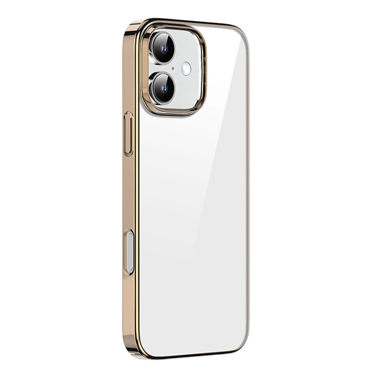 For iPhone 16 Mutural Jiantou Series Electroplating Hybrid PC Phone Case(Mocha Gold) - iPhone 16 Cases by Mutural | Online Shopping South Africa | PMC Jewellery | Buy Now Pay Later Mobicred