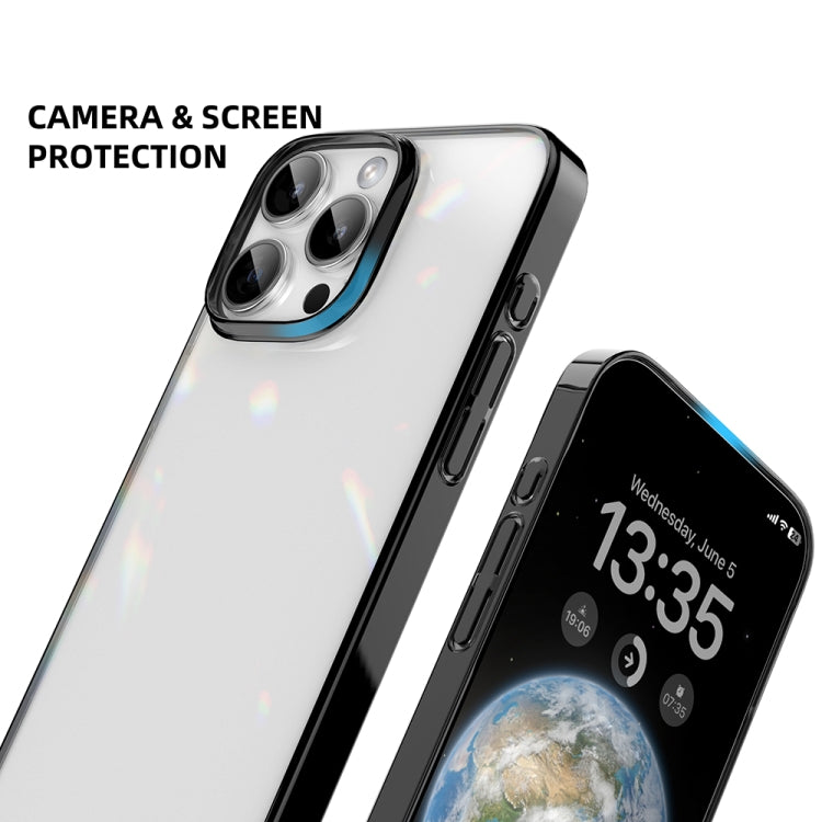 For iPhone 16 Pro Mutural Jiantou Series Electroplating Hybrid PC Phone Case(Black) - iPhone 16 Pro Cases by Mutural | Online Shopping South Africa | PMC Jewellery | Buy Now Pay Later Mobicred