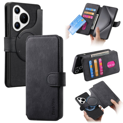 For Huawei Pura 70 CaseNeo MagSafe RFID Anti-theft Retro Leather Phone Case(Black) - Huawei Cases by CaseNeo | Online Shopping South Africa | PMC Jewellery | Buy Now Pay Later Mobicred