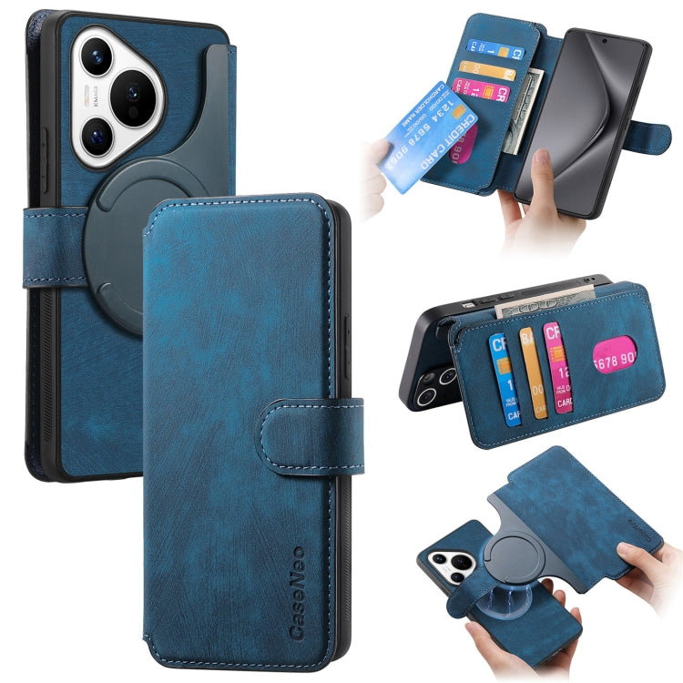 For Huawei Pura 70 CaseNeo MagSafe RFID Anti-theft Retro Leather Phone Case(Blue) - Huawei Cases by CaseNeo | Online Shopping South Africa | PMC Jewellery | Buy Now Pay Later Mobicred