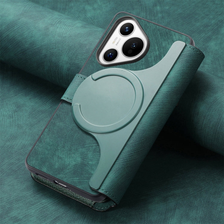 For Huawei Pura 70 CaseNeo MagSafe RFID Anti-theft Retro Leather Phone Case(Green) - Huawei Cases by CaseNeo | Online Shopping South Africa | PMC Jewellery | Buy Now Pay Later Mobicred