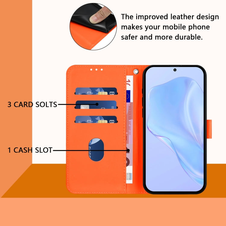 For Honor Magic6 Pro Skin Feel Solid Color Leather Phone Case with Lanyard(Orange) - Honor Cases by PMC Jewellery | Online Shopping South Africa | PMC Jewellery | Buy Now Pay Later Mobicred