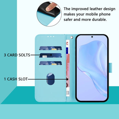 For Samsung Galaxy S25 Ultra 5G Skin Feel Solid Color Leather Phone Case with Lanyard(Sky Blue) - Galaxy S25 Ultra 5G Cases by PMC Jewellery | Online Shopping South Africa | PMC Jewellery | Buy Now Pay Later Mobicred