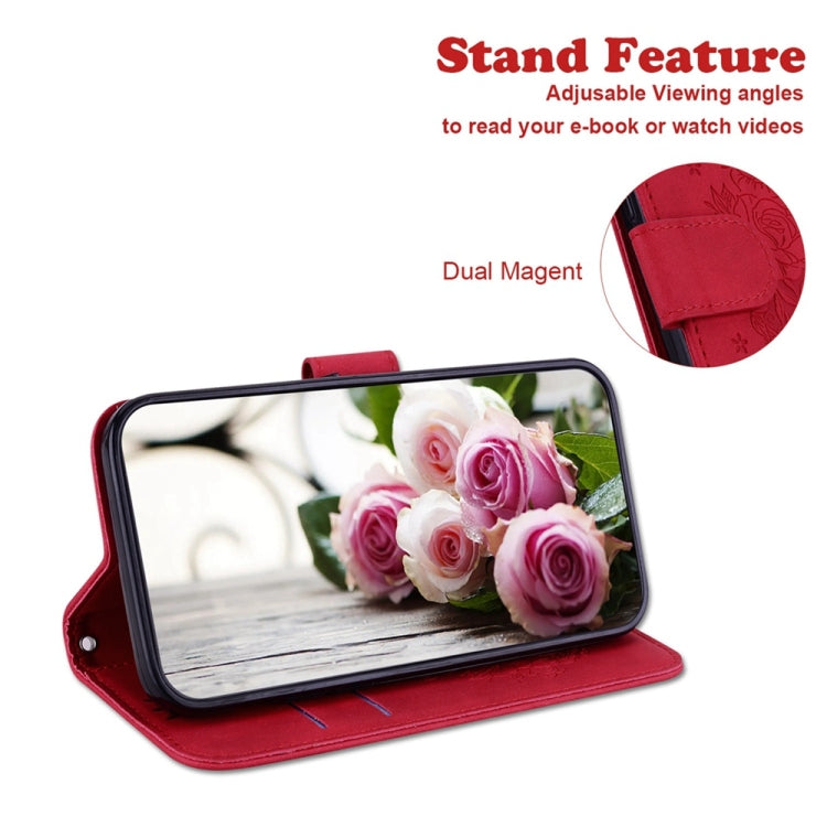 For Samsung Galaxy S25 Ultra 5G Butterfly Rose Embossed Leather Phone Case(Red) - Galaxy S25 Ultra 5G Cases by PMC TechLife | Online Shopping South Africa | PMC TechLife | Buy Now Pay Later Mobicred