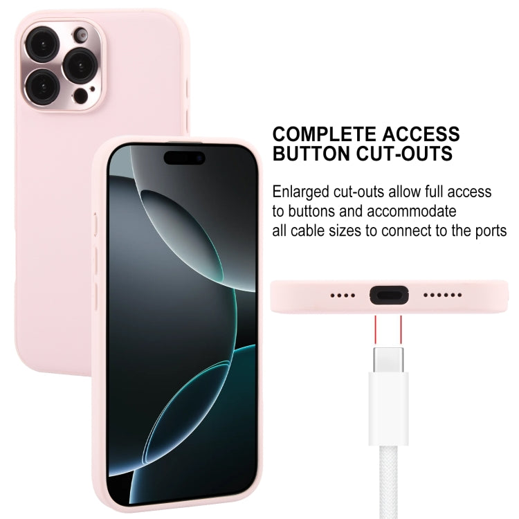 For iPhone 16 Pro GEBEI Plain Leather TPU Hybrid PU Phone Case(Pink) - iPhone 16 Pro Cases by GEBEI | Online Shopping South Africa | PMC Jewellery | Buy Now Pay Later Mobicred