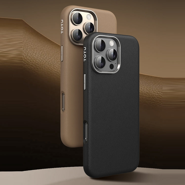 For iPhone 16 Pro TOTU PC-17 Mulsanne Series Plain Leather MagSafe Magnetic Phone Case(Black) - iPhone 16 Pro Cases by TOTUDESIGN | Online Shopping South Africa | PMC Jewellery | Buy Now Pay Later Mobicred