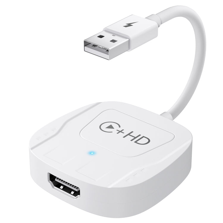 USB and HDMI Wired to Wireless CarPlay Auto Adapter, Specification:Square(White) - free shipping - PMC Jewellery - Order now!