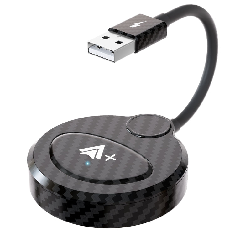 USB Interface Wired to Wireless CarPlay Auto Adapter for Android, Specification:Round(Carbon Fiber) - free shipping - PMC Jewellery - Order now!