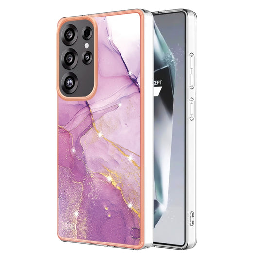 For Samsung Galaxy S25 Ultra 5G Electroplating Marble Pattern Dual-side IMD TPU Shockproof Phone Case(Purple 001) - Galaxy S25 Ultra 5G Cases by PMC Jewellery | Online Shopping South Africa | PMC Jewellery | Buy Now Pay Later Mobicred