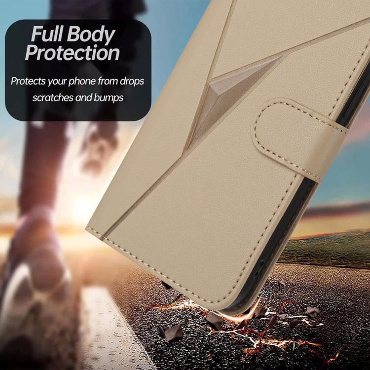 For iPhone 17 Air Triangle Pattern Buckle Clasp Leather Phone Case(Gold) - free shipping - PMc TechLife - Order now!