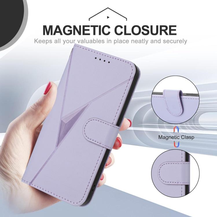 For iPhone 17 Air Triangle Pattern Buckle Clasp Leather Phone Case(Light Purple) - free shipping - PMc TechLife - Order now!