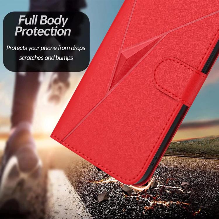 For iPhone 17 Pro Triangle Pattern Buckle Clasp Leather Phone Case(Red) - free shipping - PMc TechLife - Order now!